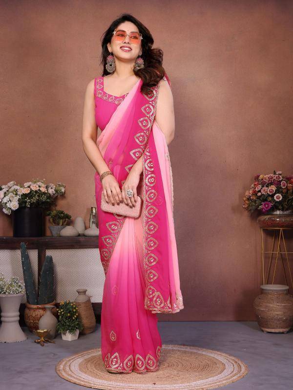 GC embroidery Wholesale sarees in Surat